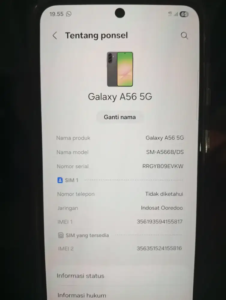 DIJUAL samsung A56 12/256 lengkap dan garansi