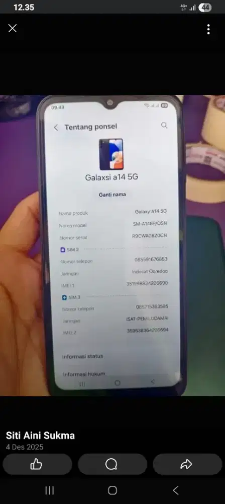 Samsung A14.5g.ram 6/128.