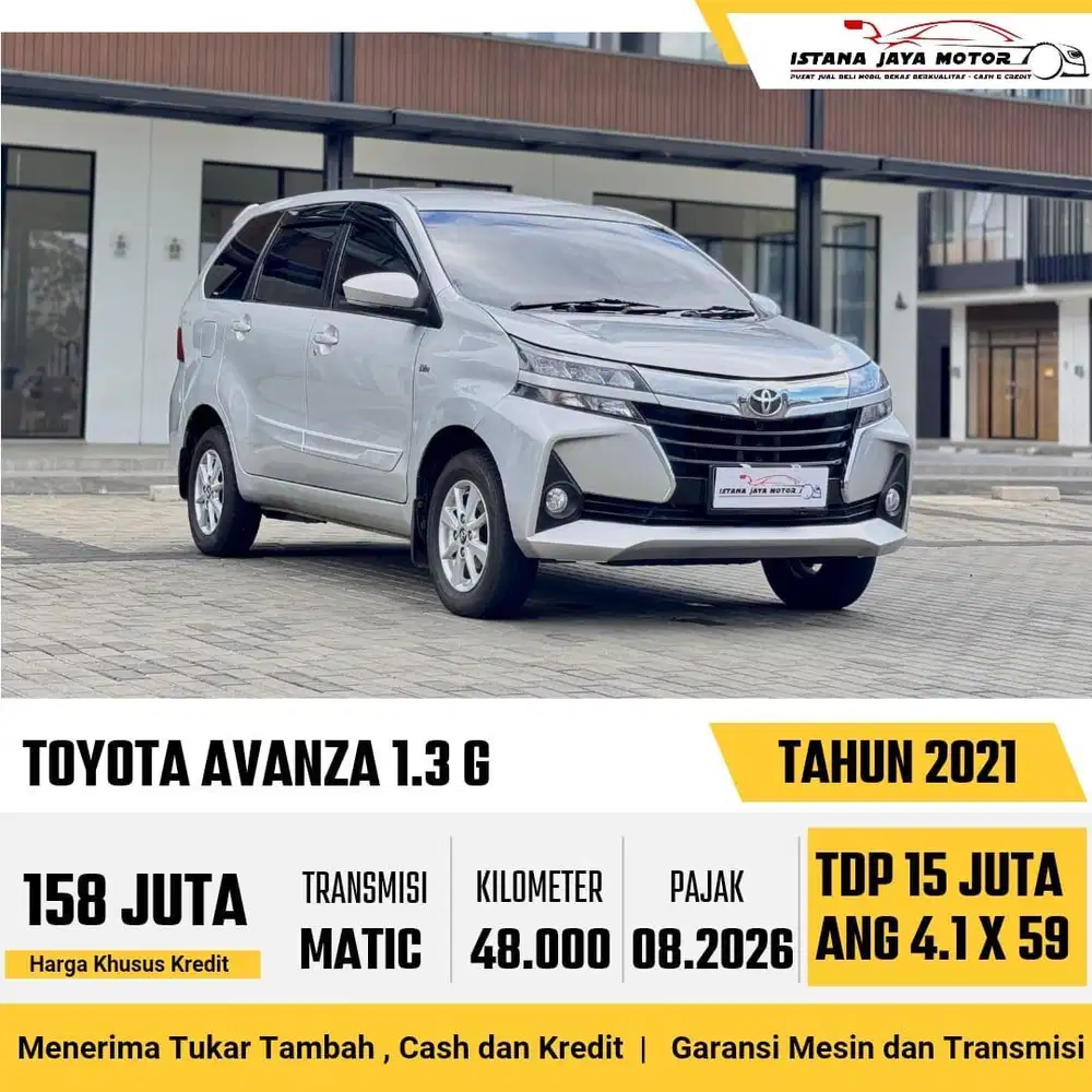 KM 48RB Toyota Avanza 1.3 G AT 2021 Silver