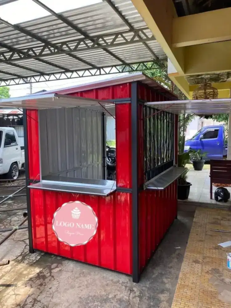 Booth semi kontainer custom, kios jualan