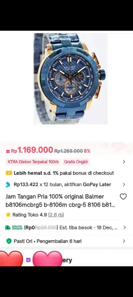 Jam tangan original stainless steel