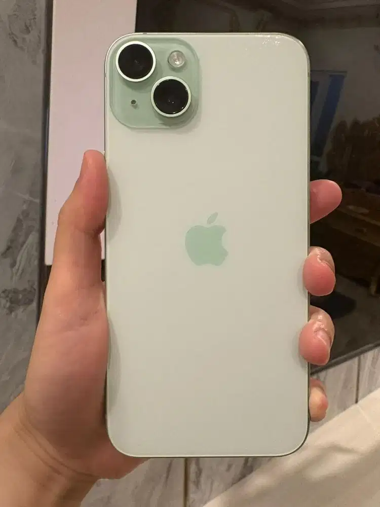Iphone 15 Plus 512Gb Green Mulus 98% Like New Full Set Box Kabel Charg