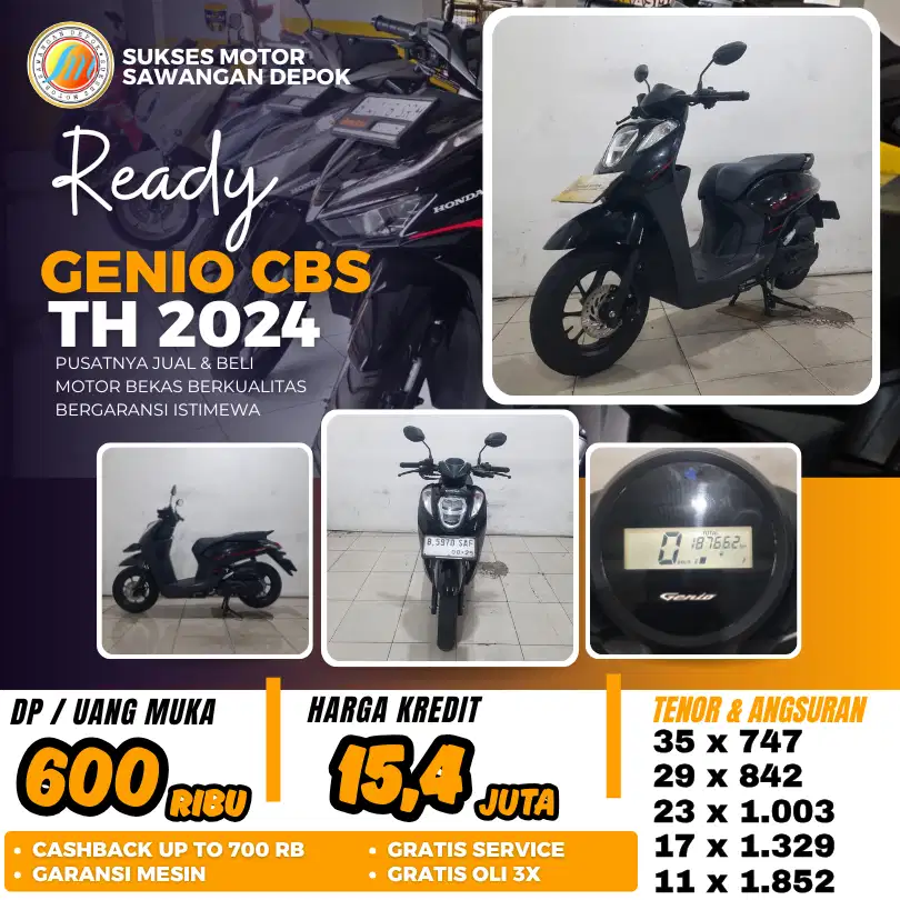 MULUS BERGARANSI HONDA GENIO CBS TH 2024 BISA CASH KREDIT DP 600 RIBU