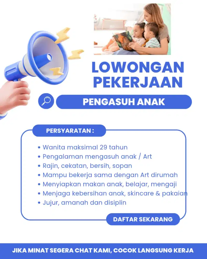 Dicari Pengasuh berpengalaman