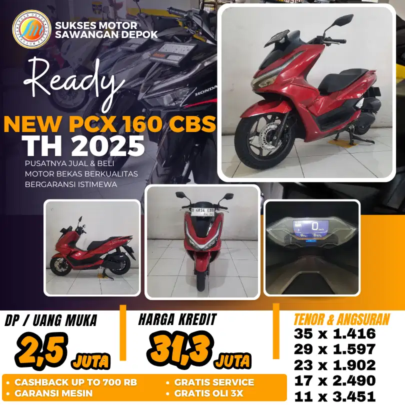 MULUS ISTIMEWA HONDA NEW PCX 160 CBS TH 2025 BISA CASH KREDIT GARANSI