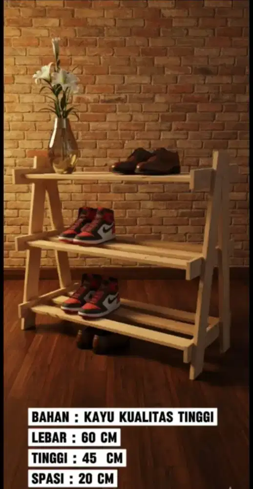 Rak sepatu 3 susun