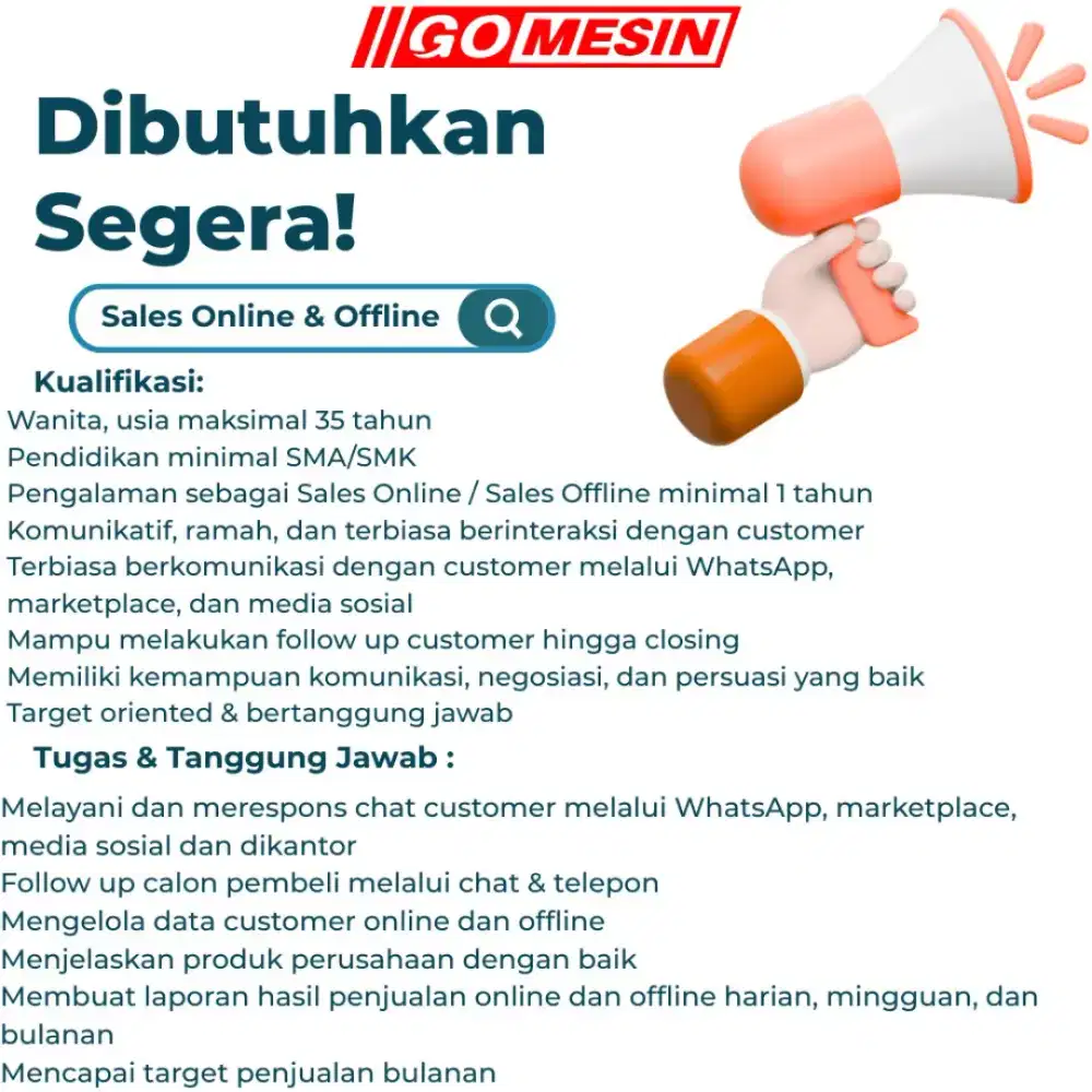 Sales Online Mesin UMKM