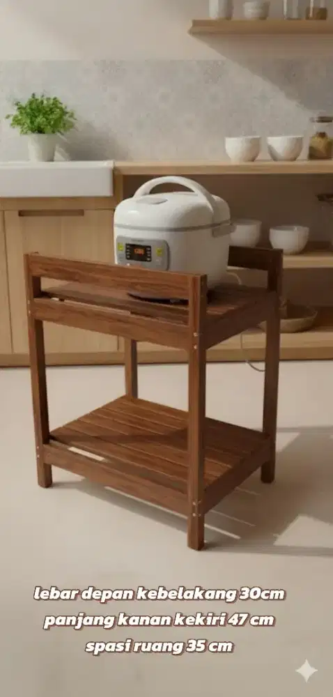 Rak dapur serba guna dari kayu