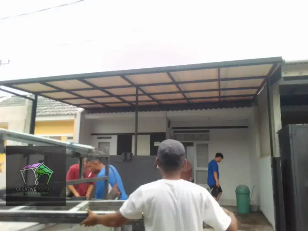 0019 kanopi atap upvc alderon singgle layer