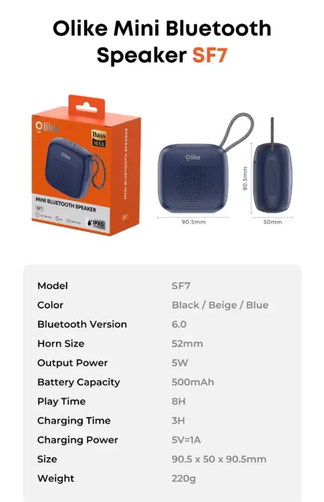 Speaker bluetooth OLIKE mini SF7