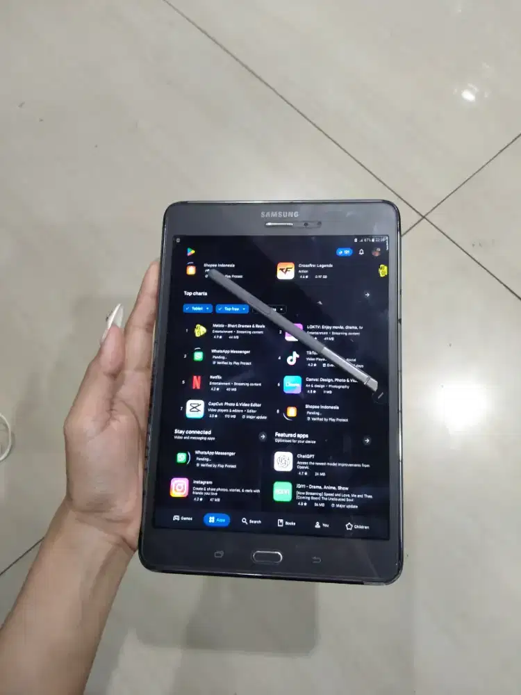 Samsung Galaxy Tab A with stylush