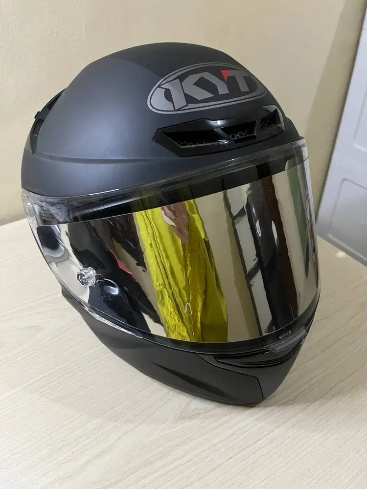HELM KYT TT COURSE (TTC) PLAIN MATT BLACK (HITAM DOFF) SIZE L