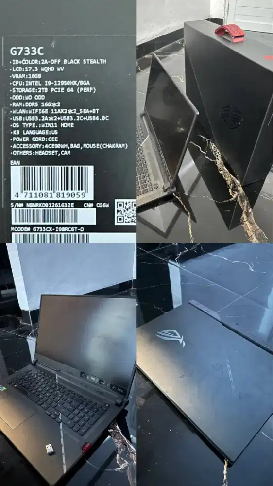 ASUS ROG STRIX SCAR 18 RTX 3080 TI RAM 32GB PENYIMPANAN 2TB