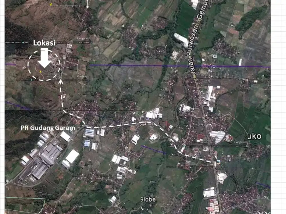 dijual tanah luas 17 ha gempol