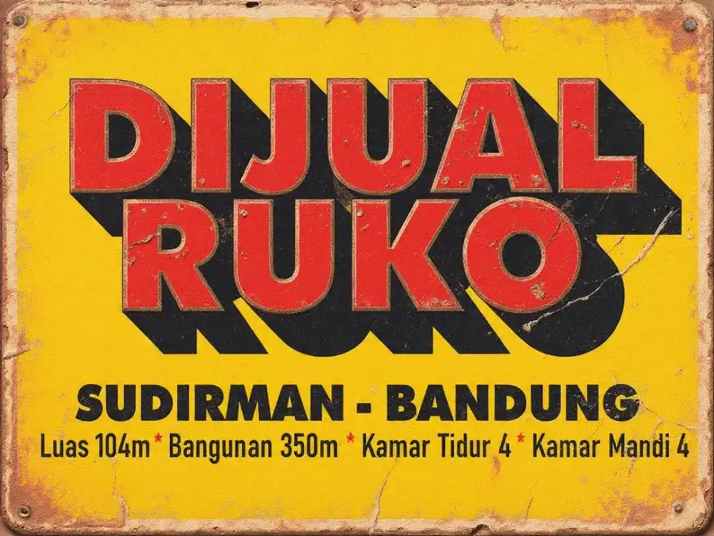JUAL RUKO 4 LANTAI KAWASAN BISNIS, SUDIRMAN, BANDUNG, JAMIKA, ANDIR,