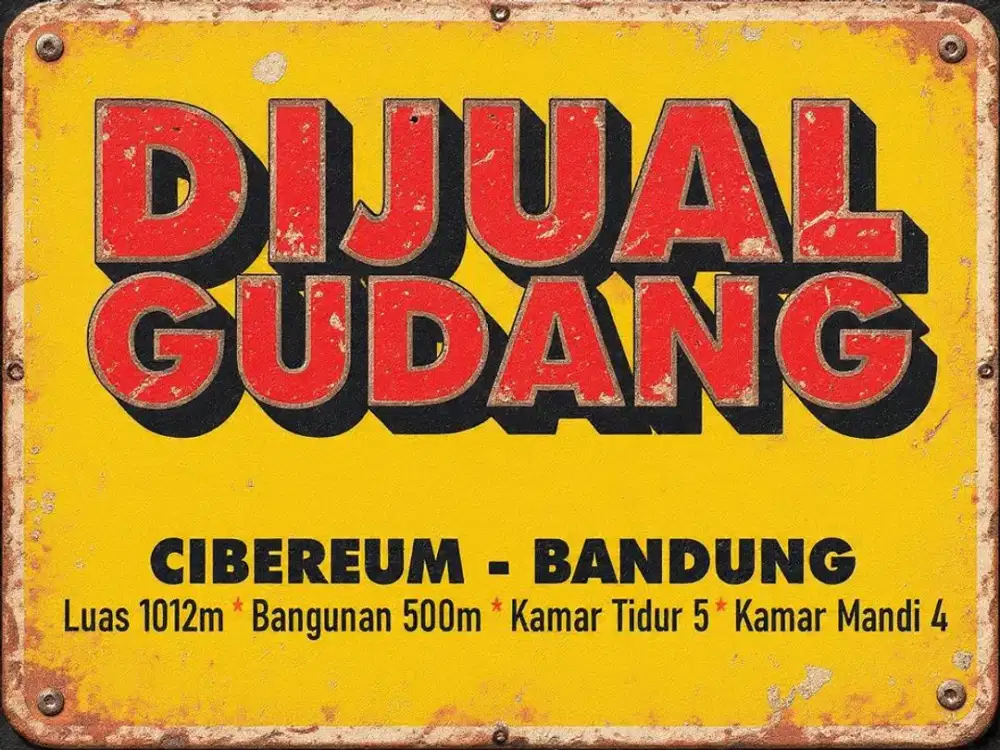 JUAL GUDANG MAIN ROAD DI, CIBEREUM, ANDIR, CIMAHI TENGGAH, SUDIRMAN,