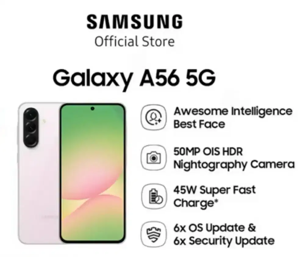 Samsung Galaxy A56- 12/256(Pink) Garansi SEIN