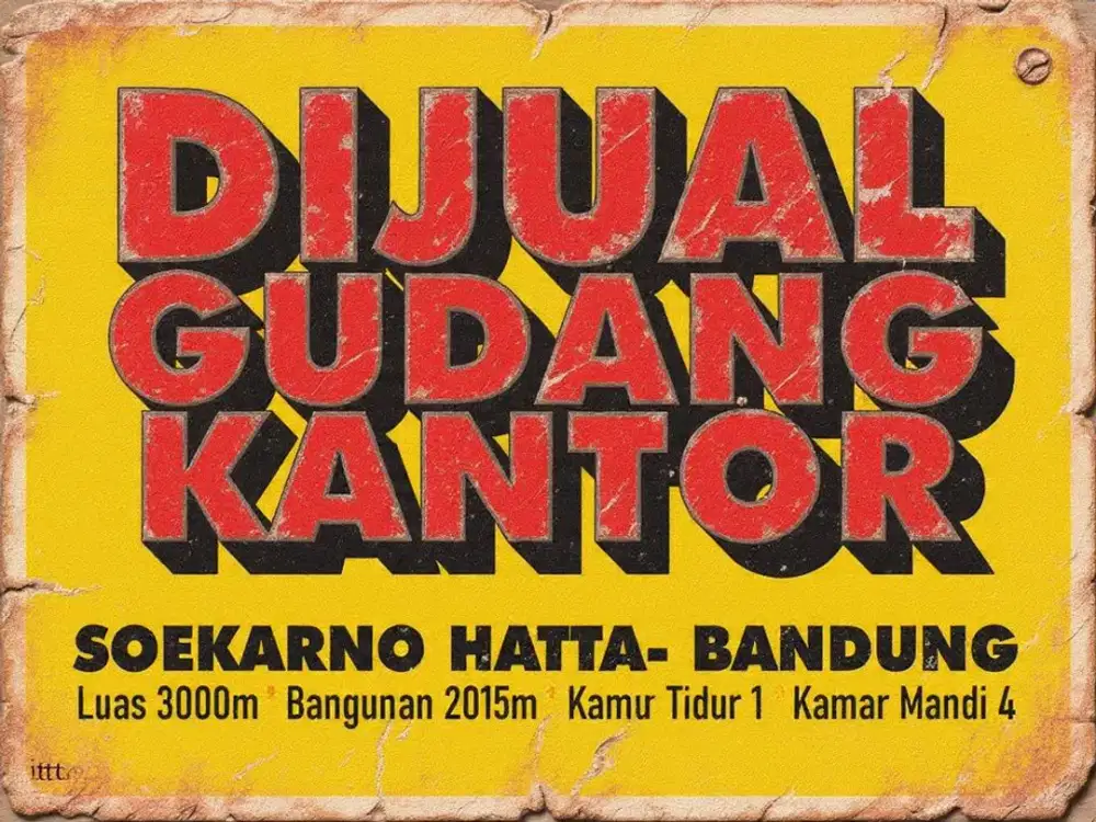 JUAL GUDANG KANTOR MURAH AREA, GEDE BAGE, SOEKARNO HATTA, BANDUNG TIMUR, SUMMARECON,