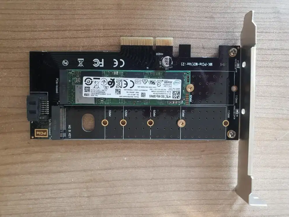 Intel NVme 512GB with PCIe card adaptor kartu