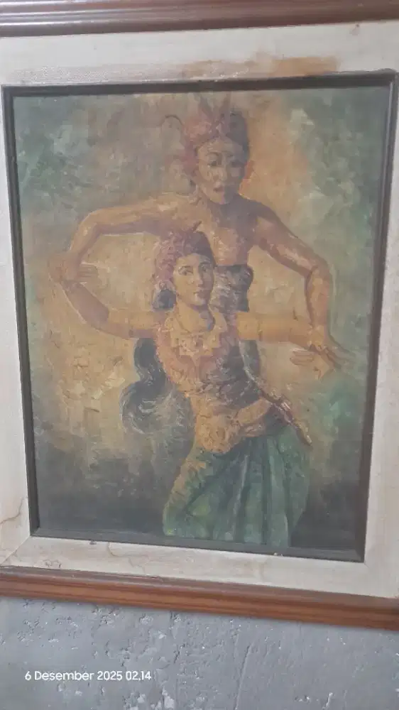 Lukisan tari bali lawas , 100 cm pnjng, L 90cm