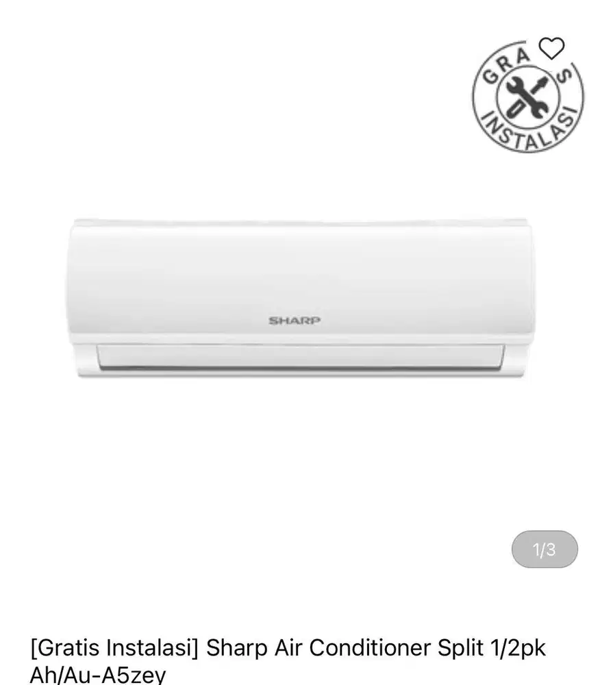 SHARP AC 1/2PK free instalasi bisa cicilan syarat ktp