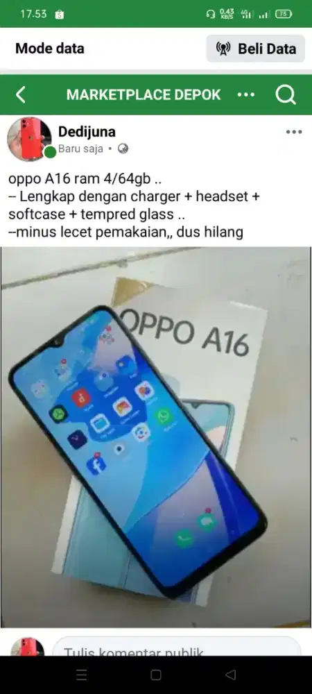 oppo a16 ram 4gb