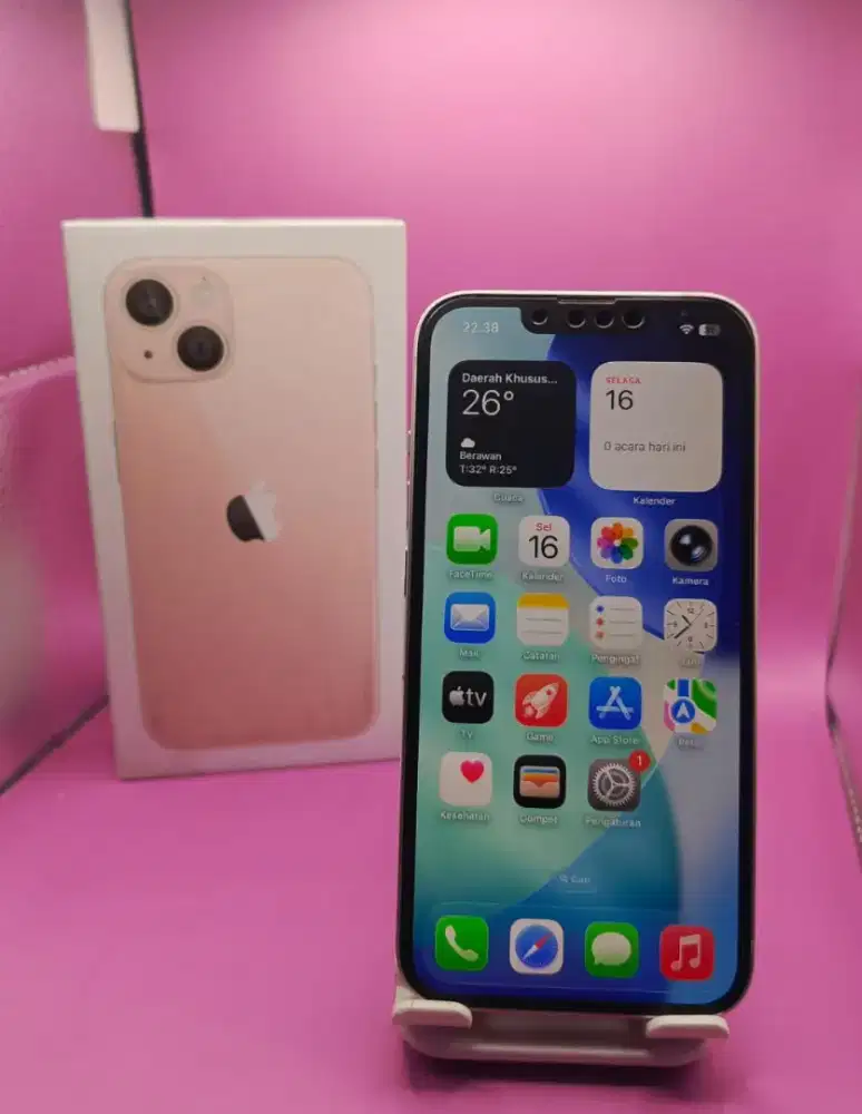 IPHONE 13 128GB MULUS NOMINUS FULLSHET 

WARNA ROSEGOLD LIKE NEW

BISA