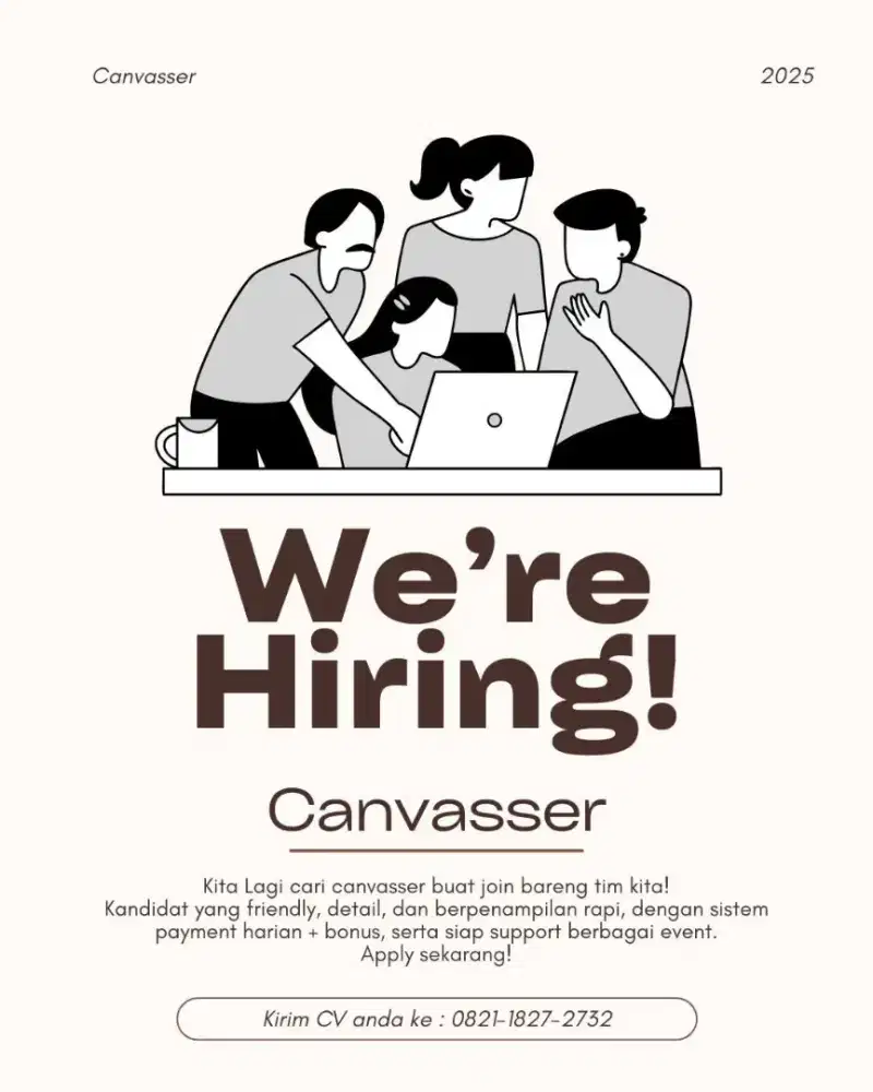 Lowongan pekerjaan sebagai Canvaser tim Perbankan
