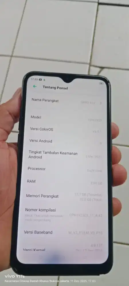 Oppo. A1k.  2/32. Mnus noda tipis di bwh normal semua