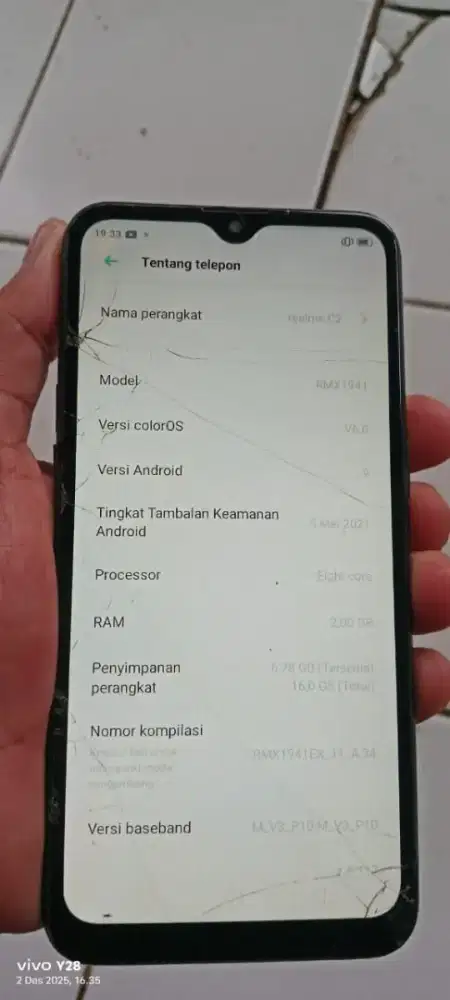 C2.   2/16 mnus retak normal semua