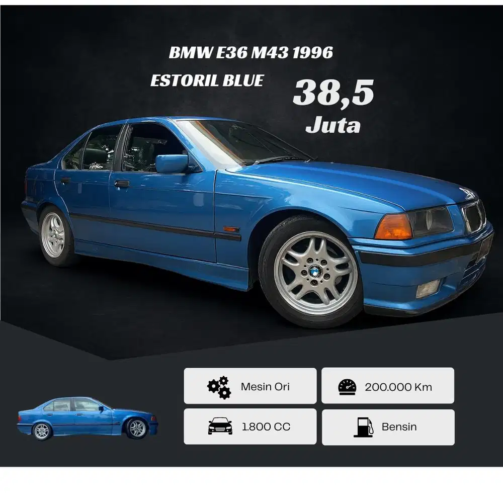 BMW E36 M43 Estoril Blue