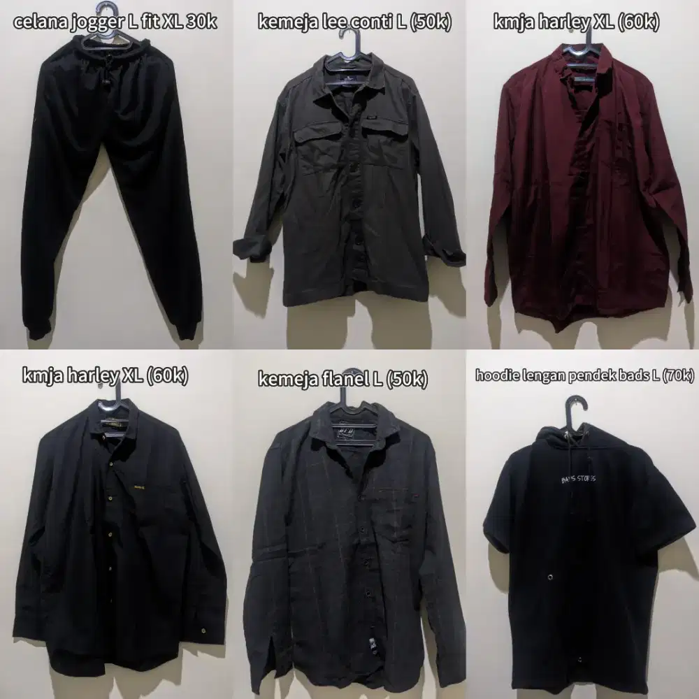 Kemeja lengan panjang, Hoodie lengan pendek & Celana
