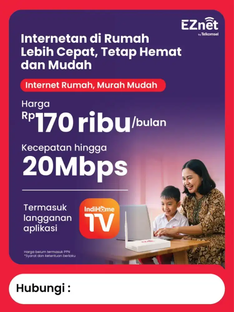 Jasa Pendaftaran Pemasangan WiFi Rumah Indihome, Telkomsel One, Eznet