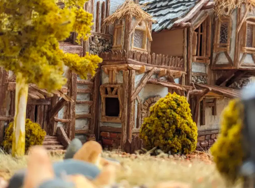 Diorama tema medieval fine detail hand crafted