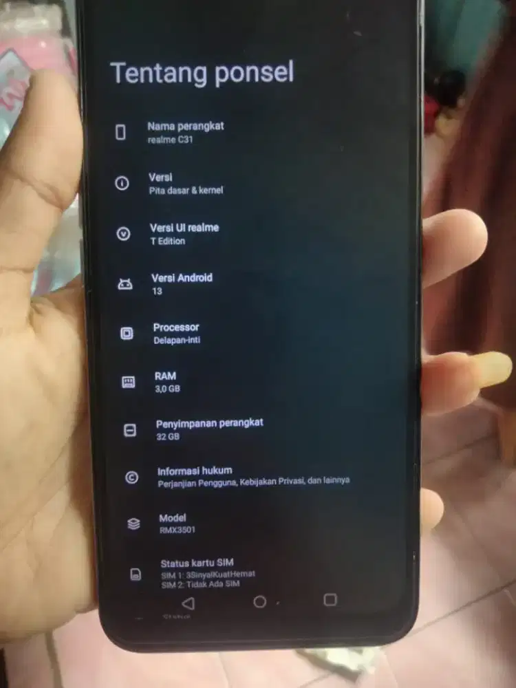 Jual hp realme ram3/32