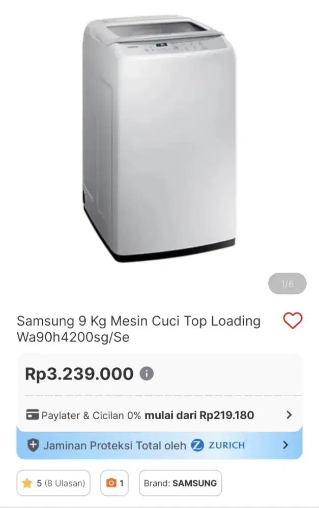 Mesin cuci samsung 9KG murah banget
