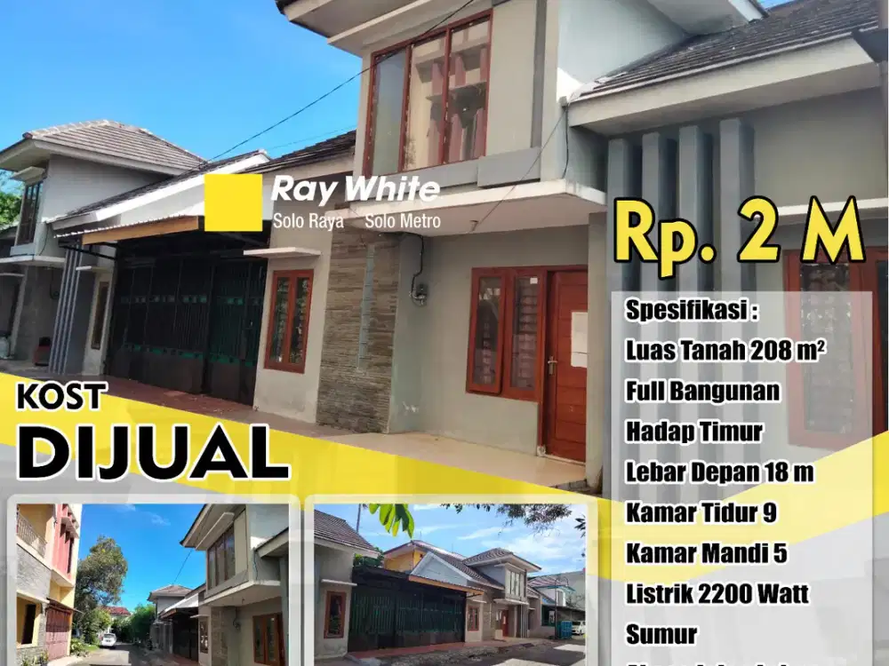 Dijual Kost Siap Huni Kawasan Kampus UMS Cocok Untuk Investasi