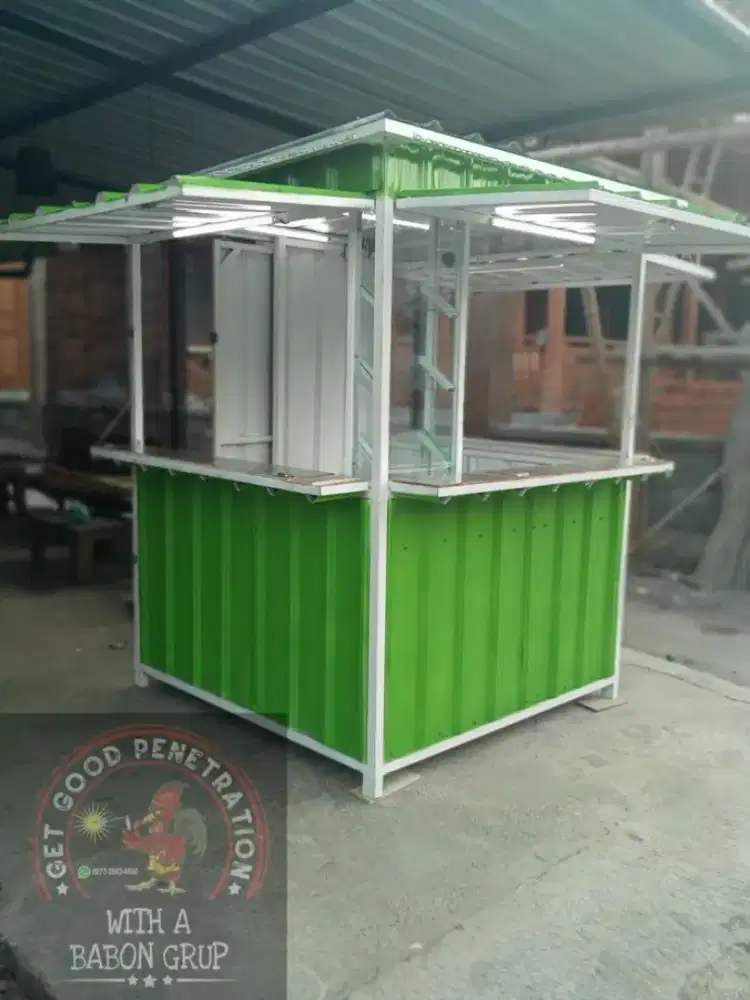 Booth semi kontainer custom, kios jualan