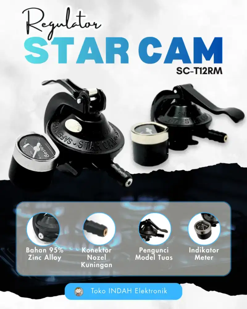 REGULATOR KOMPOR DESTEC STAR CAM SC-T12RM Meter