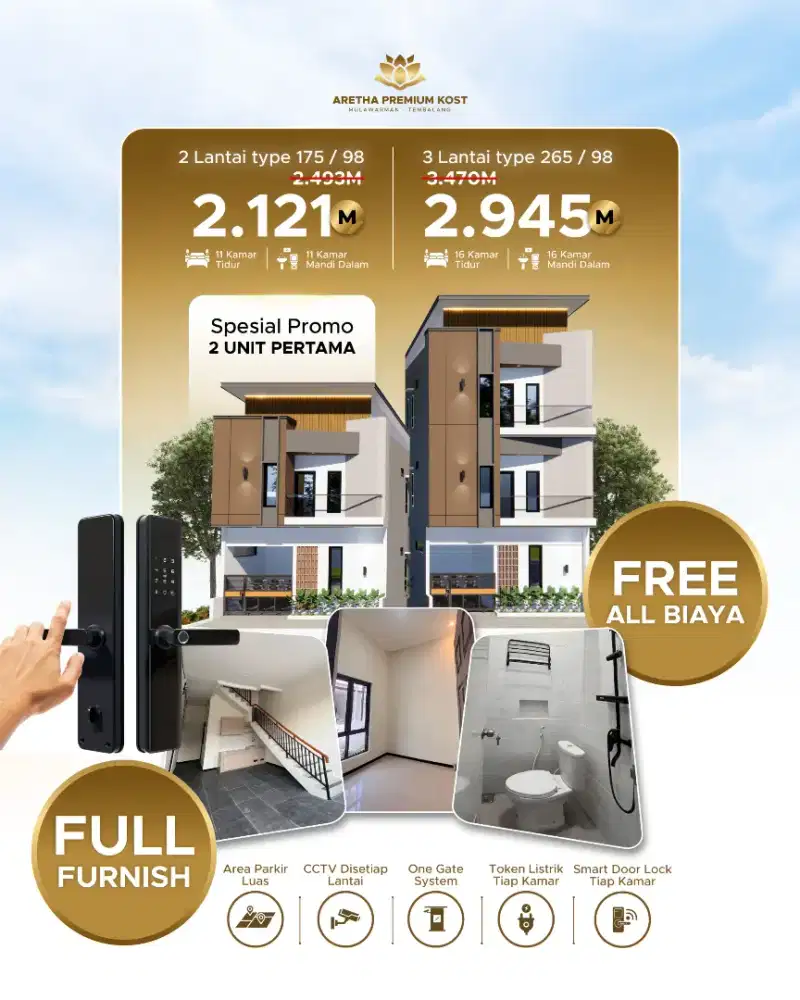 DIJUAL KOST PESAN BANGUN DEKAT UNDIP, CLUSTER, FREE ALL BIAYA