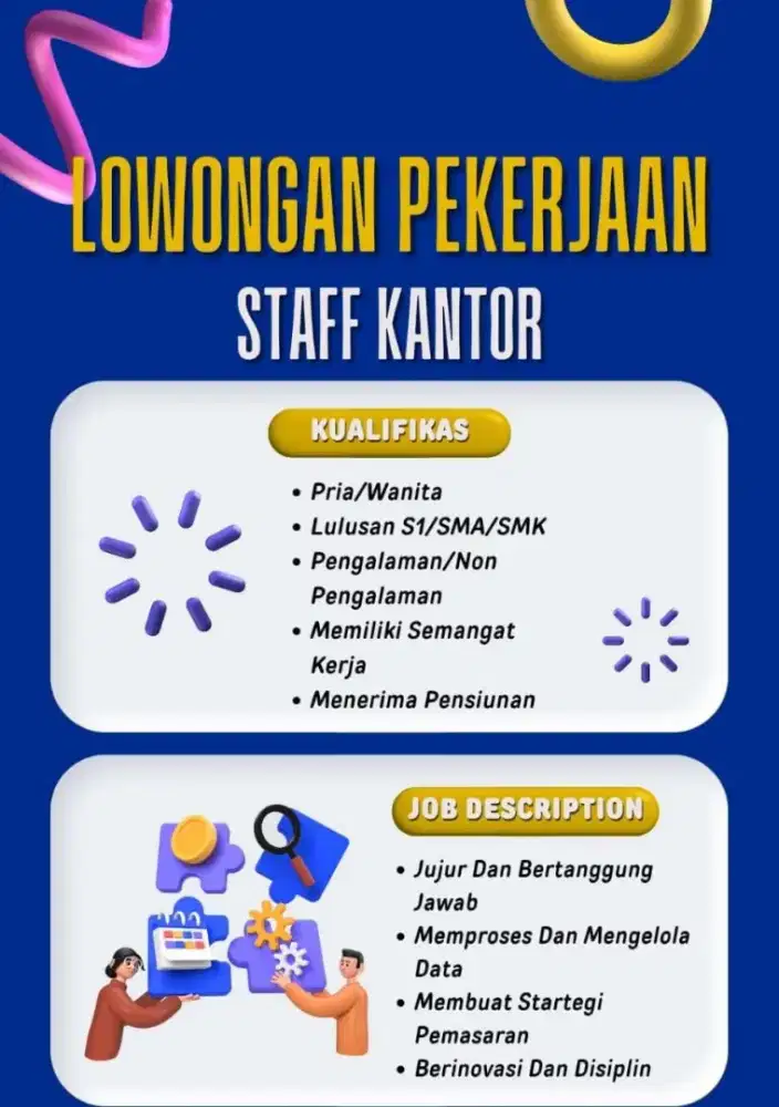 DI BUTUHKAN STAFF KANTOR BAGIAN ADMINISTRASI