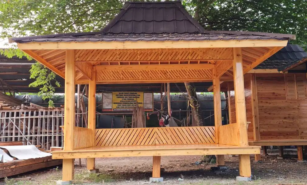 Saung Gazebo 3x2 Kayu Jati Belanda
