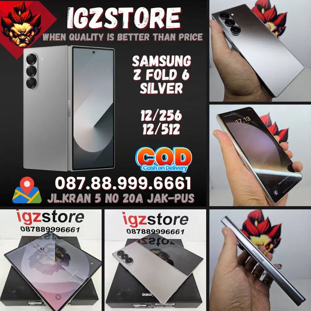 Samsung Z FOLD 6 12 256/512gb/1tb Silver SEIN Fullset Super Mulus No M