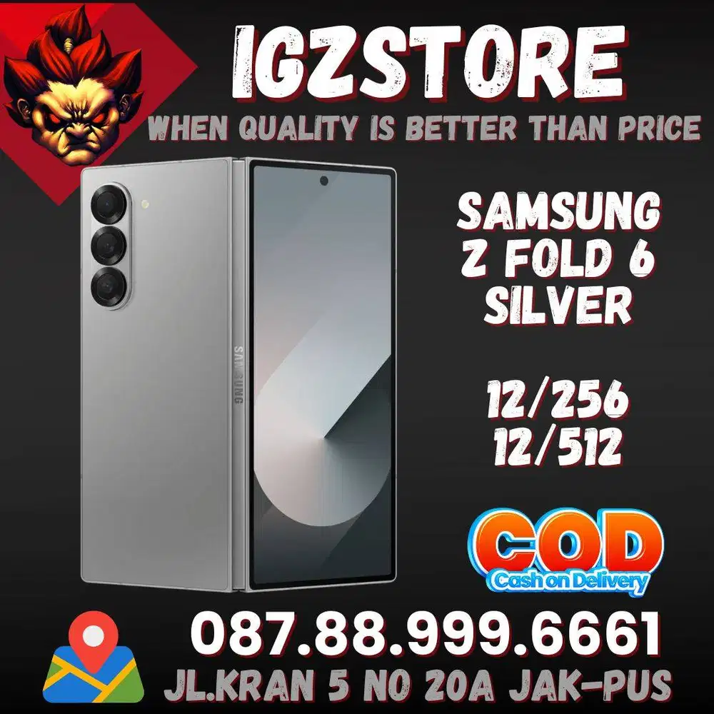 Samsung Z FOLD 6 12 256/512gb/1tb Silver SEIN Fullset Super Mulus No M