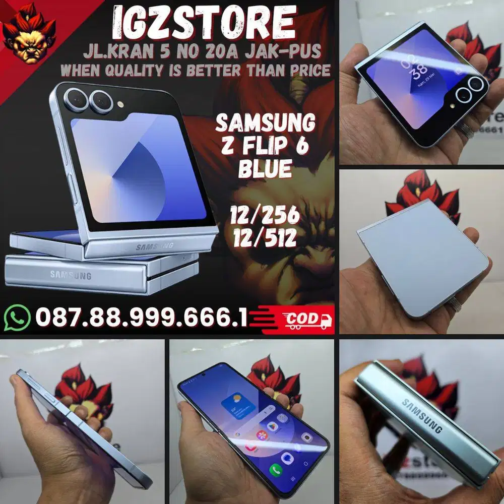 SUPER MULUS 99% Samsung Z Flip 6 Blue 256/512 SEIN Fullset