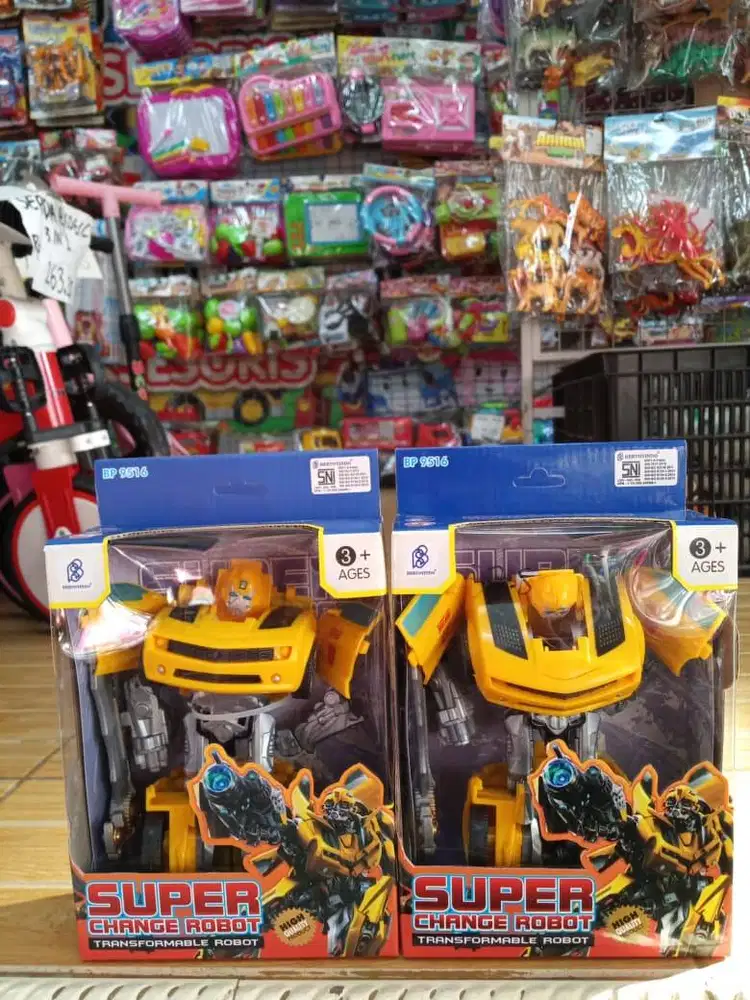 mainan anak robot transformer bumble