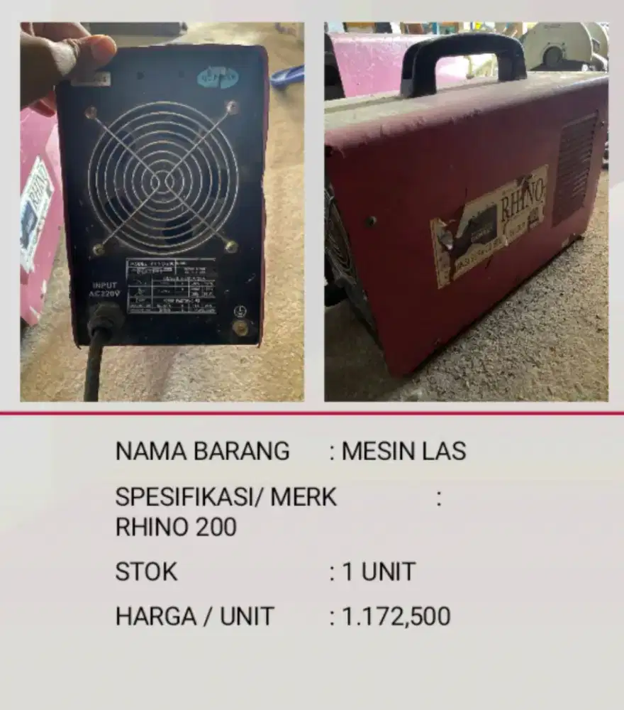Mesin Las Rhino 200