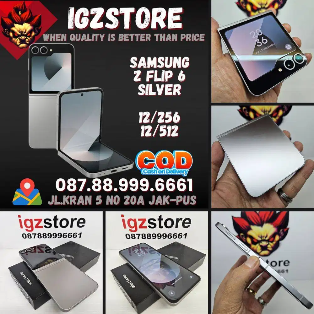 SUPER MULUS 99% Samsung Z Flip 6 Silver 256/512 SEIN Fullset