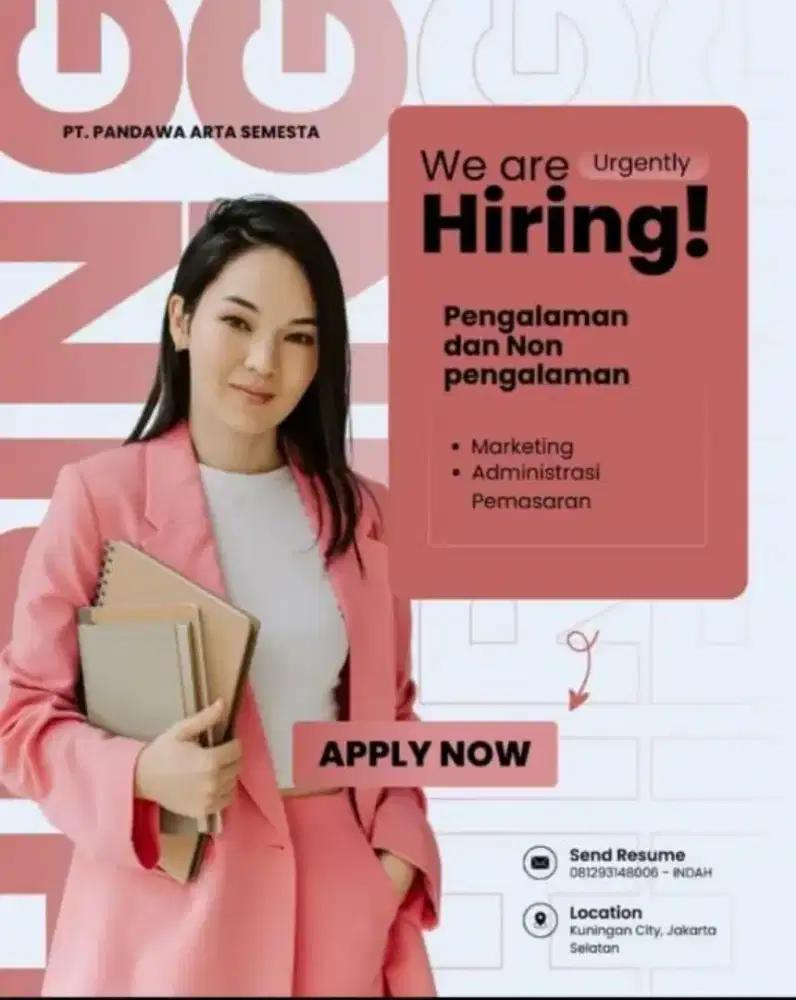 WE ARE HIRING ADMIN SUPPORT MARKETING DAN STAF MARKETING