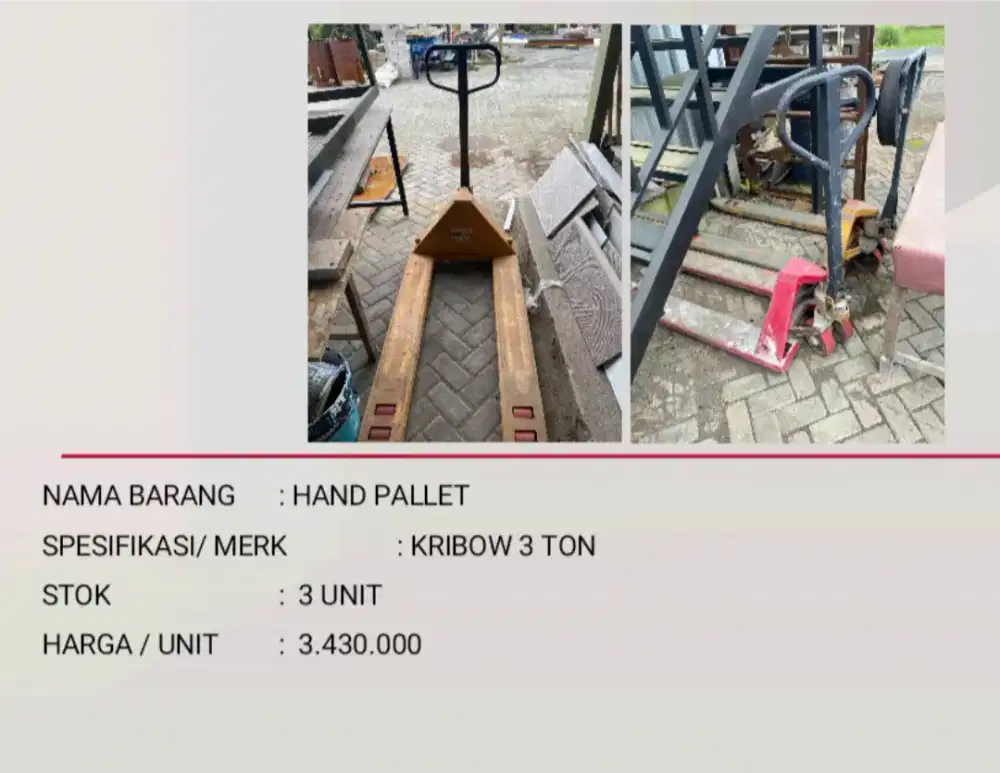 Dijual Hand Pallet
